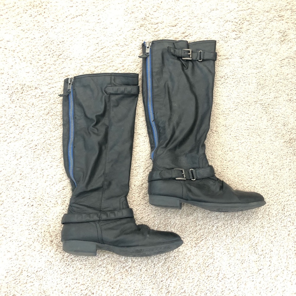 Tall Black Zip Up Boots